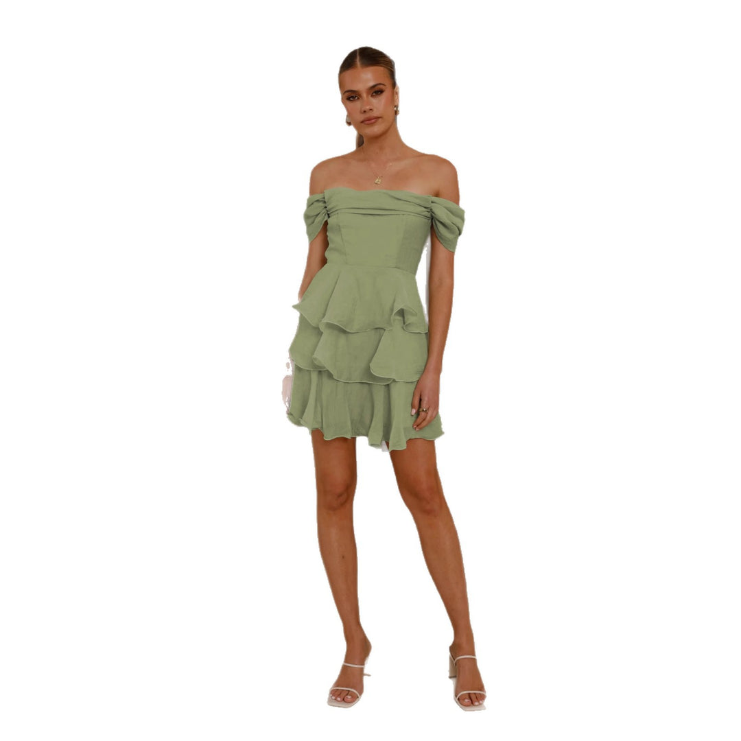 Robe romantique à volants pour femmes avec design dénudé des épaules Levoire