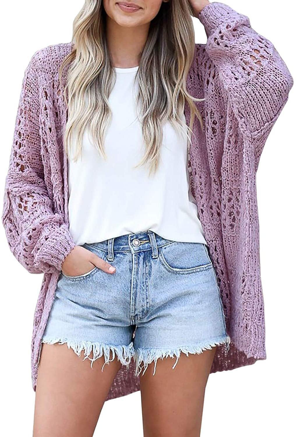 Levoire | Gilet Décontracté En Crochet Pour Femmes Lilas