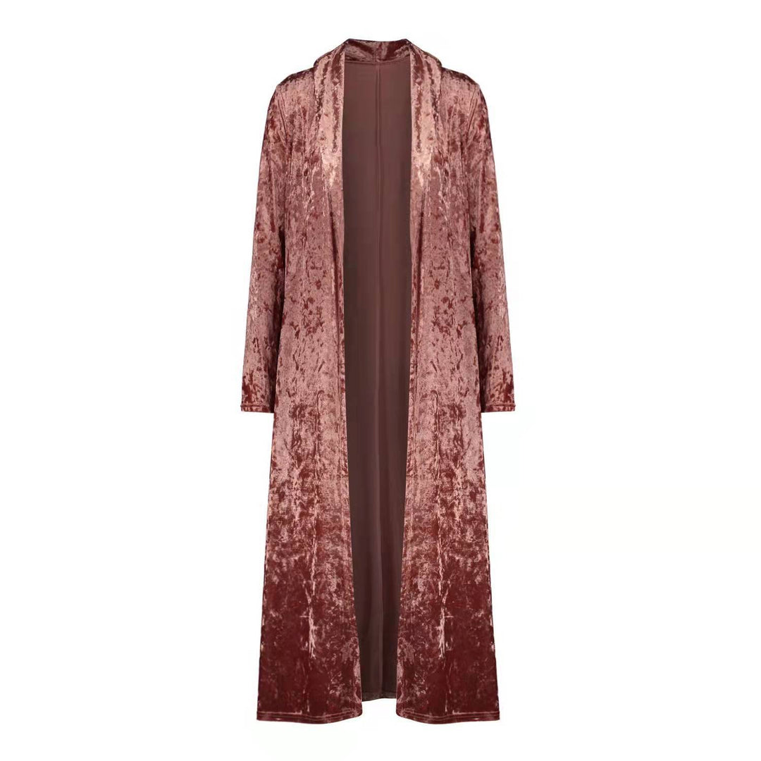 Cardigan en velours élégant pour femmes avec ouverture frontale et coupe décontractée Levoire