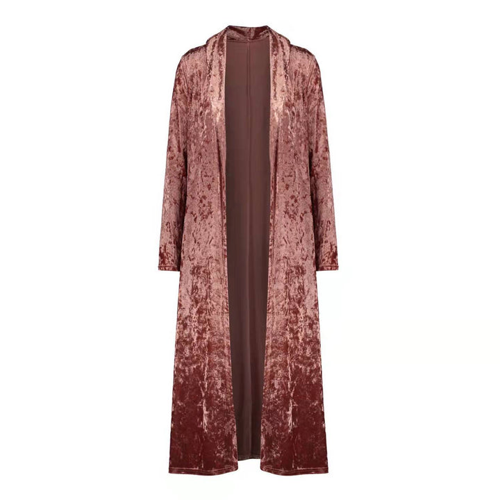 Cardigan en velours élégant pour femmes avec ouverture frontale et coupe décontractée Levoire