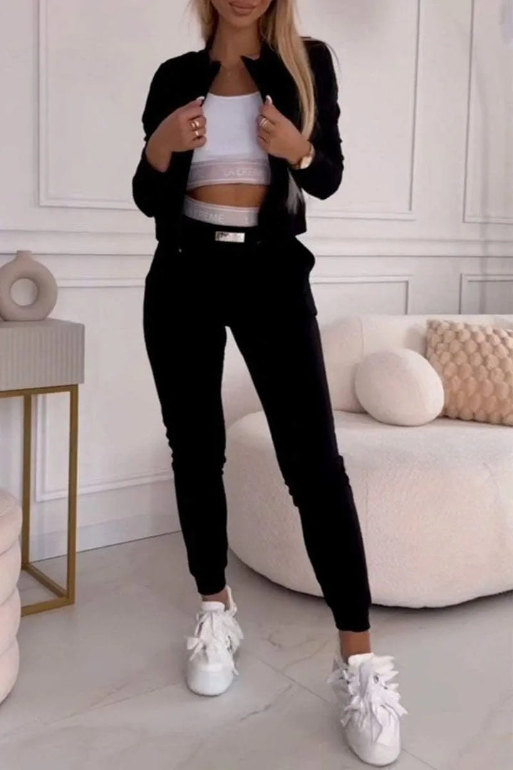 Ensemble de jogging pour femme avec fermeture éclair élégante et taille élastique Levoire