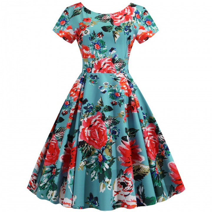 Robe florale midi pour femmes en tissu doux et jupe fluide Levoire
