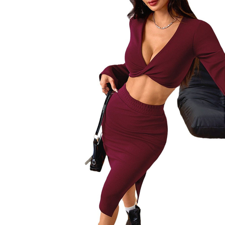 Ensemble femme avec un crop top léger et une jupe midi moulante Levoire