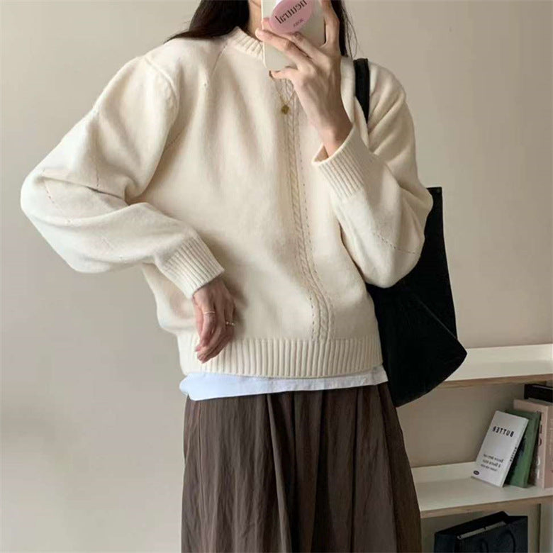 Levoire | Pull Élégant Uni Khaki Une taille