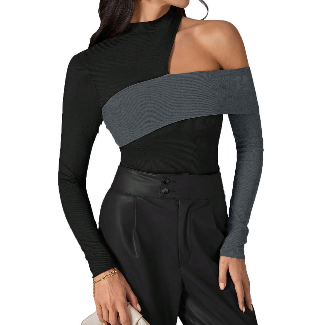Chemise à manches longues asymétrique pour femmes avec des détails découpés élégants Levoire