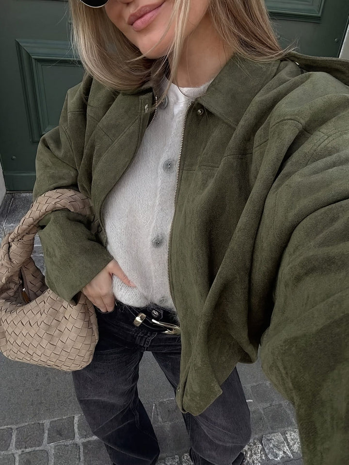 Veste oversize pour femmes en imitation daim doux Levoire