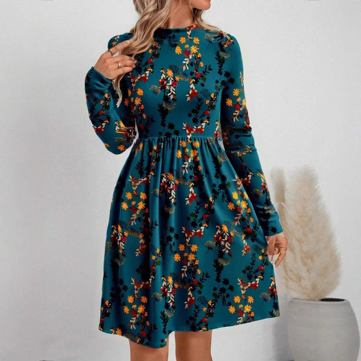Levoire | Robe à manches longues à bordure florale élégante