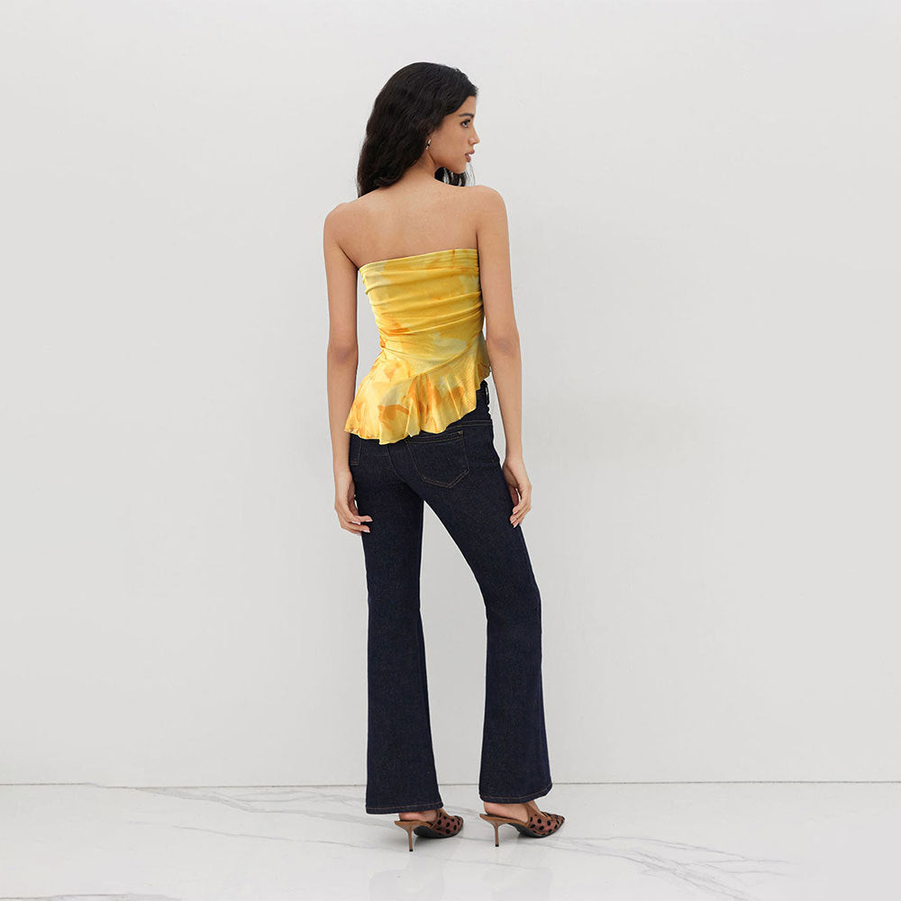 Haut bandeau pour femmes avec des volants fluides et des détails froncés Levoire