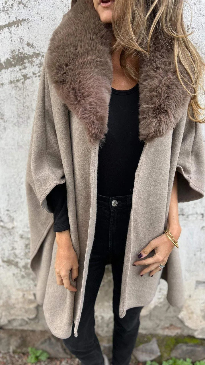 Veste de transition élégante pour femmes avec col en fausse fourrure luxueux Levoire