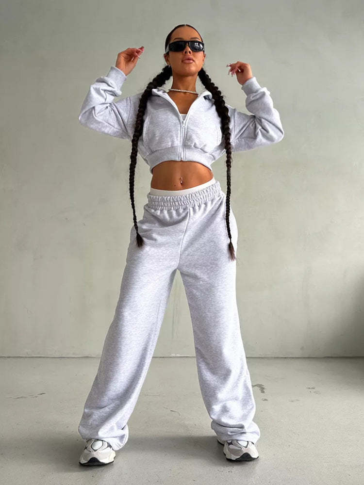 Levoire | Pantalons courts taille haute de sport à manches ouvertes Gris clair