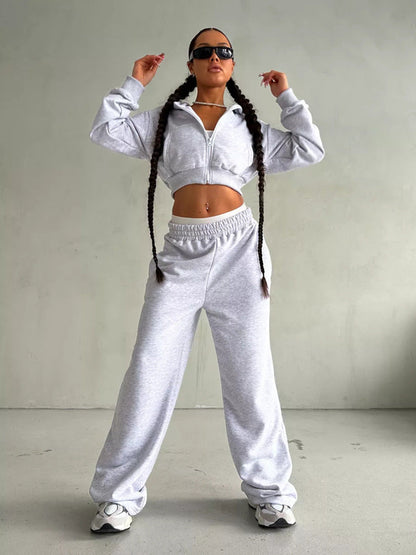 Levoire | Pantalons courts taille haute de sport à manches ouvertes Gris clair