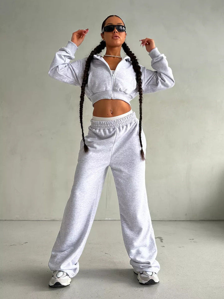 Levoire | Pantalons courts taille haute de sport à manches ouvertes Gris clair