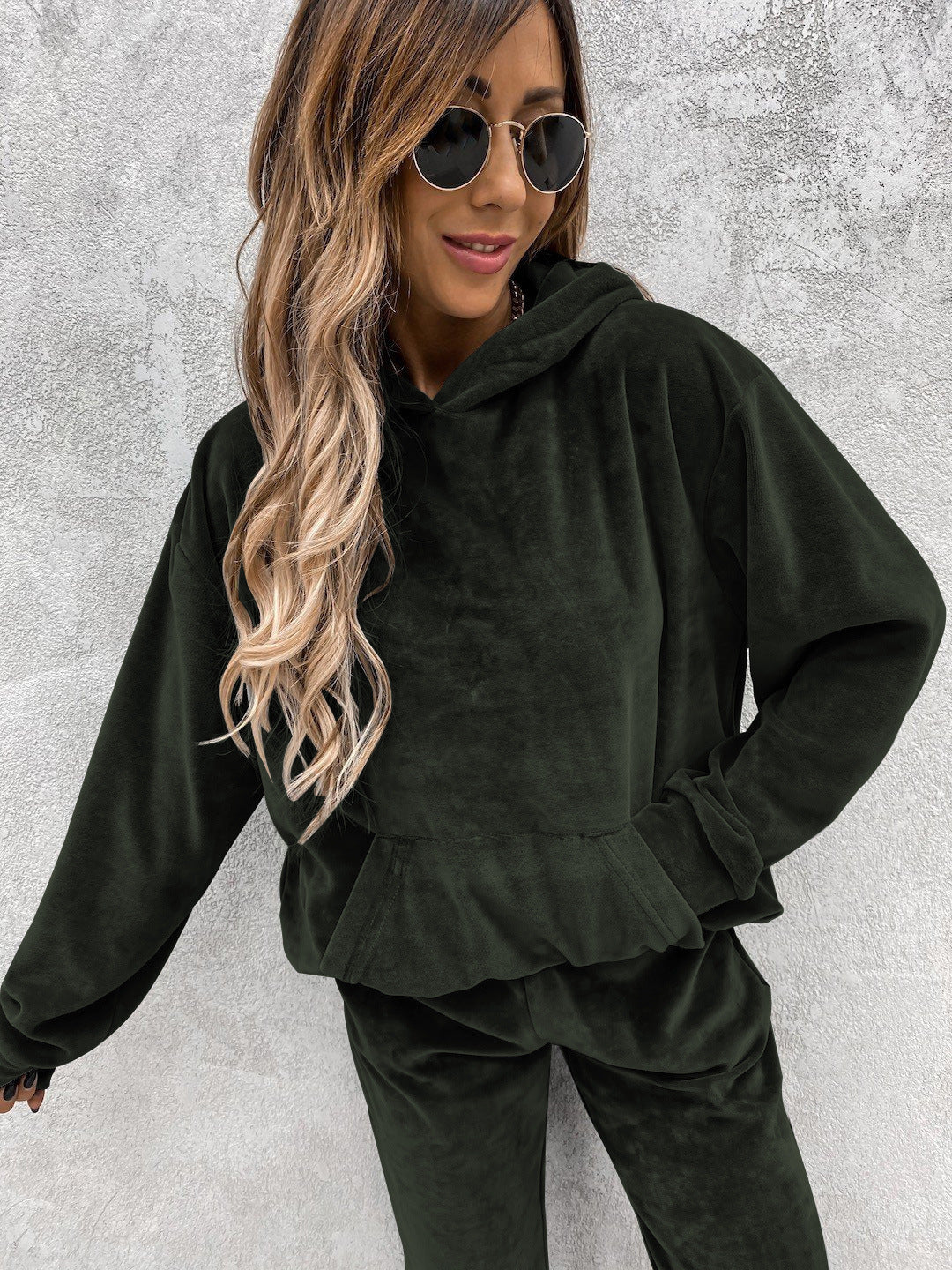Levoire | Sweatshirt Sport Pantalons Longs Ensemble Deux-pièces Olive vert