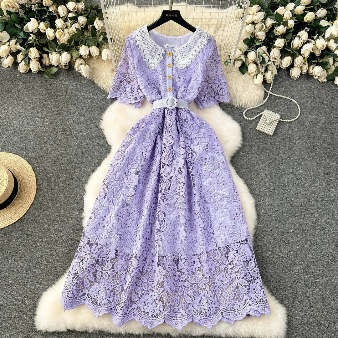 Levoire | Robe en dentelle mi-longue Lila Taille libre