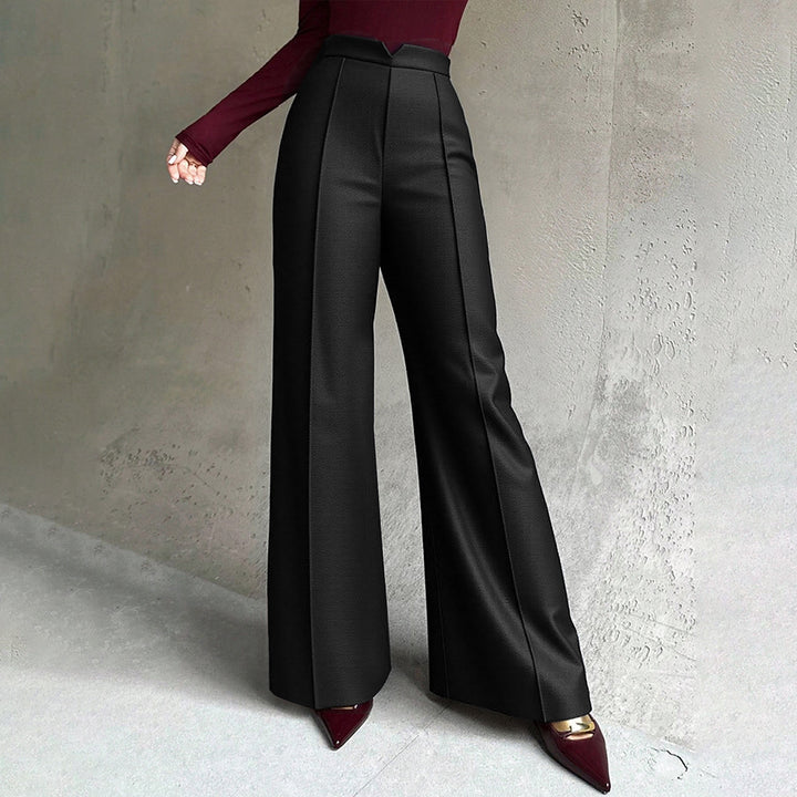 Pantalons palazzo taille haute pour femmes avec plis élégants Levoire