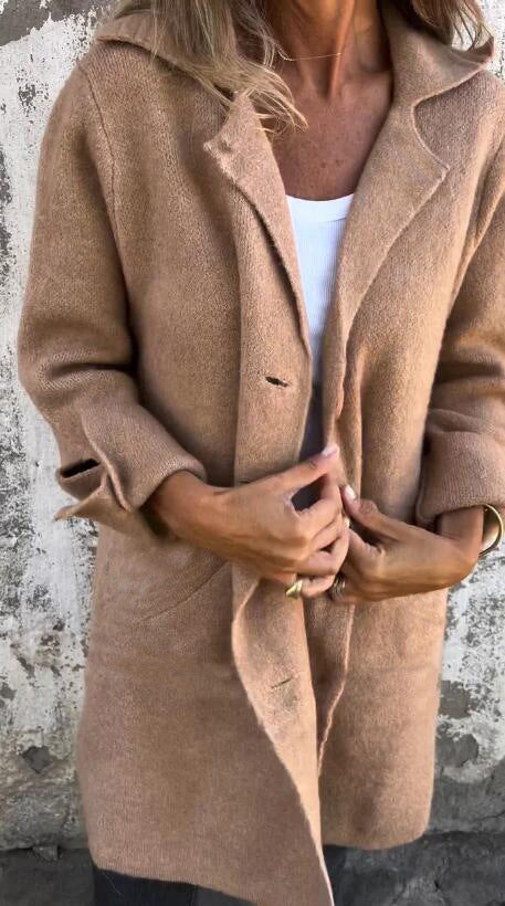 Veste en laine longue élégante pour femmes avec coupe surdimensionnée Levoire