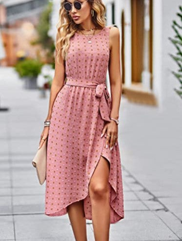 Robe portefeuille pour femme avec des points brillants et ceinture à la taille Levoire