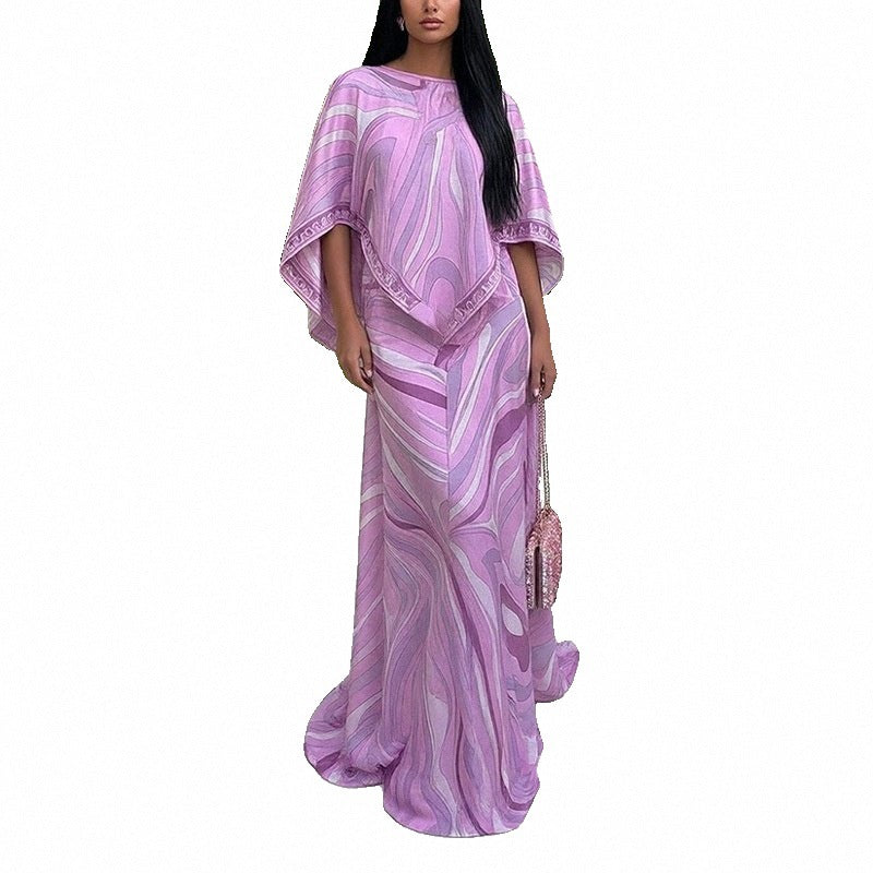 Robe maxi grande taille pour femme avec coupe fluide et design asymétrique Levoire
