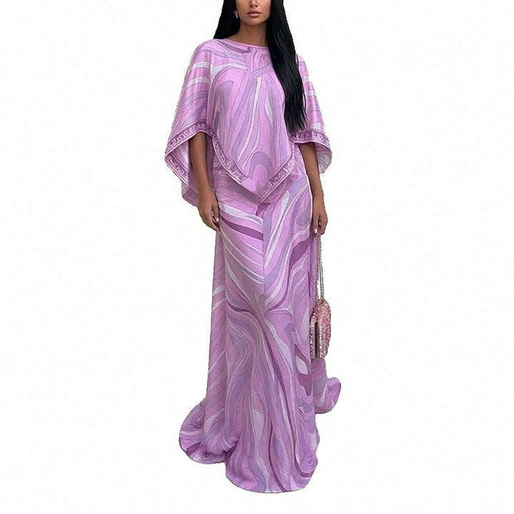 Robe maxi grande taille pour femme avec coupe fluide et design asymétrique Levoire