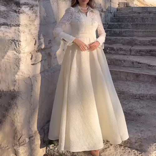 Levoire | Élégant Vintage Robe Longue à Manches Slim