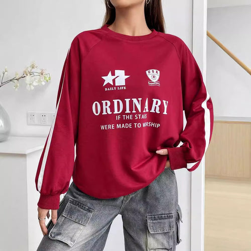 Sweatshirt décontracté pour femmes avec des graphiques créatifs et des manches volumineuses Levoire