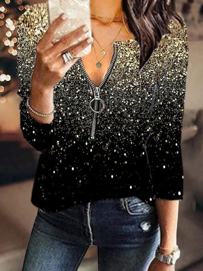 Levoire | Rennokas imprimé à manches longues T-shirt zippé 6