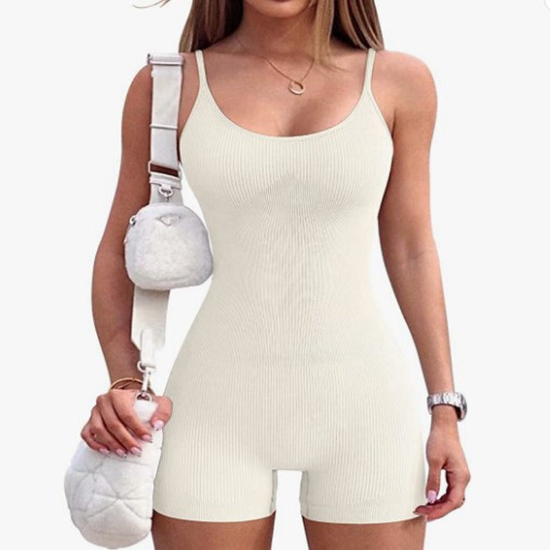 Levoire | Capre Été-Sans Manches Bodysuit-Shorts Off-white