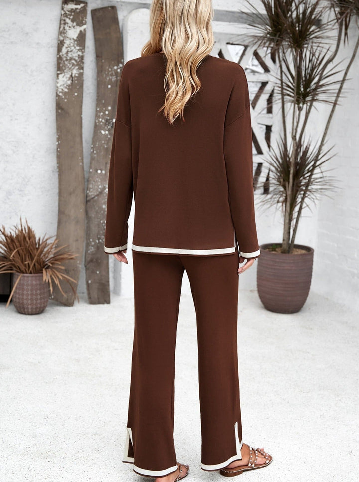 Levoire | Chemise À Manches Longues Et Pantalon Long À Fente Petite Robe Tricotée