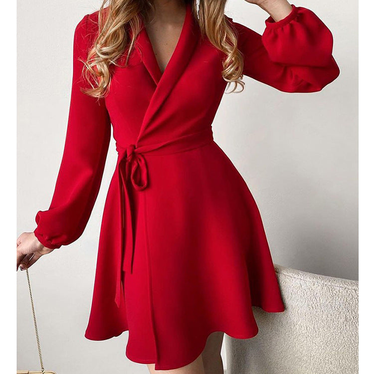 Robe portefeuille pour femmes avec imprimé artistique et manches élégantes Levoire
