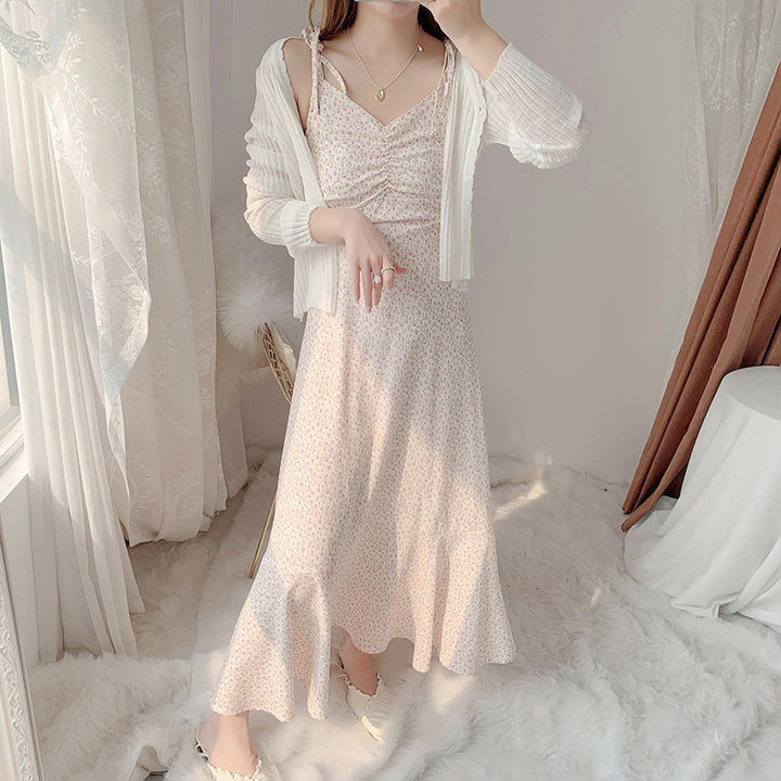 Robe d'été pour femmes avec des bretelles tressées et des détails en volants Levoire