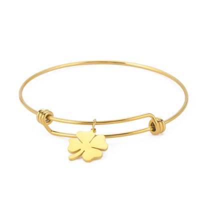 Levoire | Bracelet Ouvert Trèfle À Quatre Feuilles Chanceux Ou