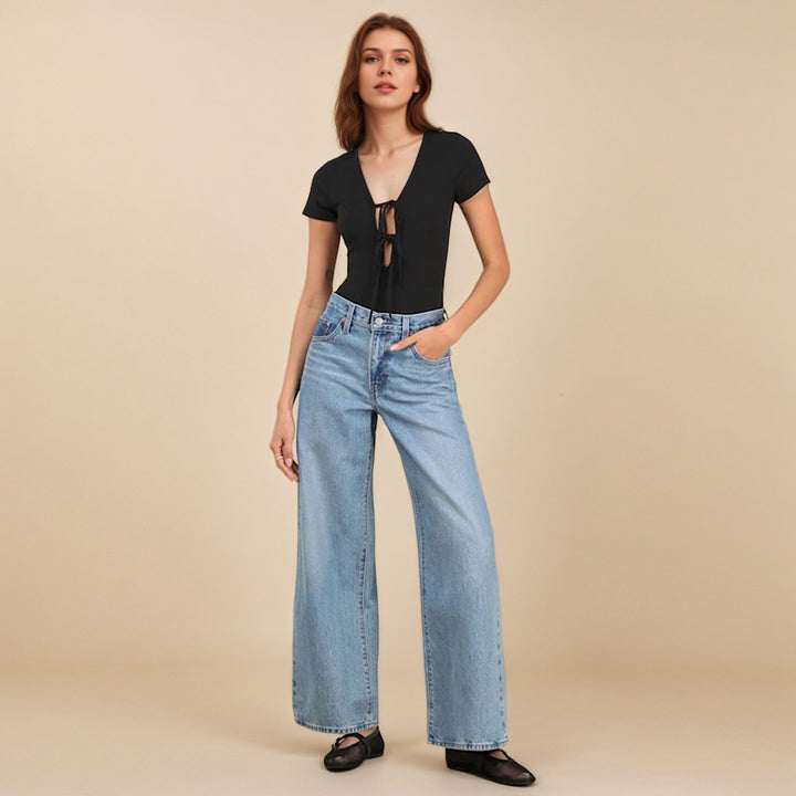 Body féminin avec décolleté en V tendance et détail ajustable Levoire