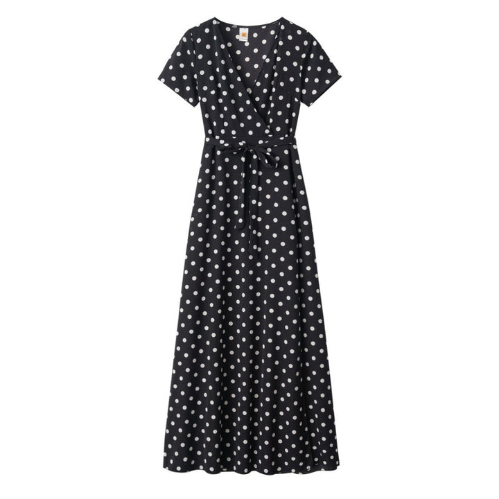Robe maxi femme avec design floral enroulé et taille élégante Levoire