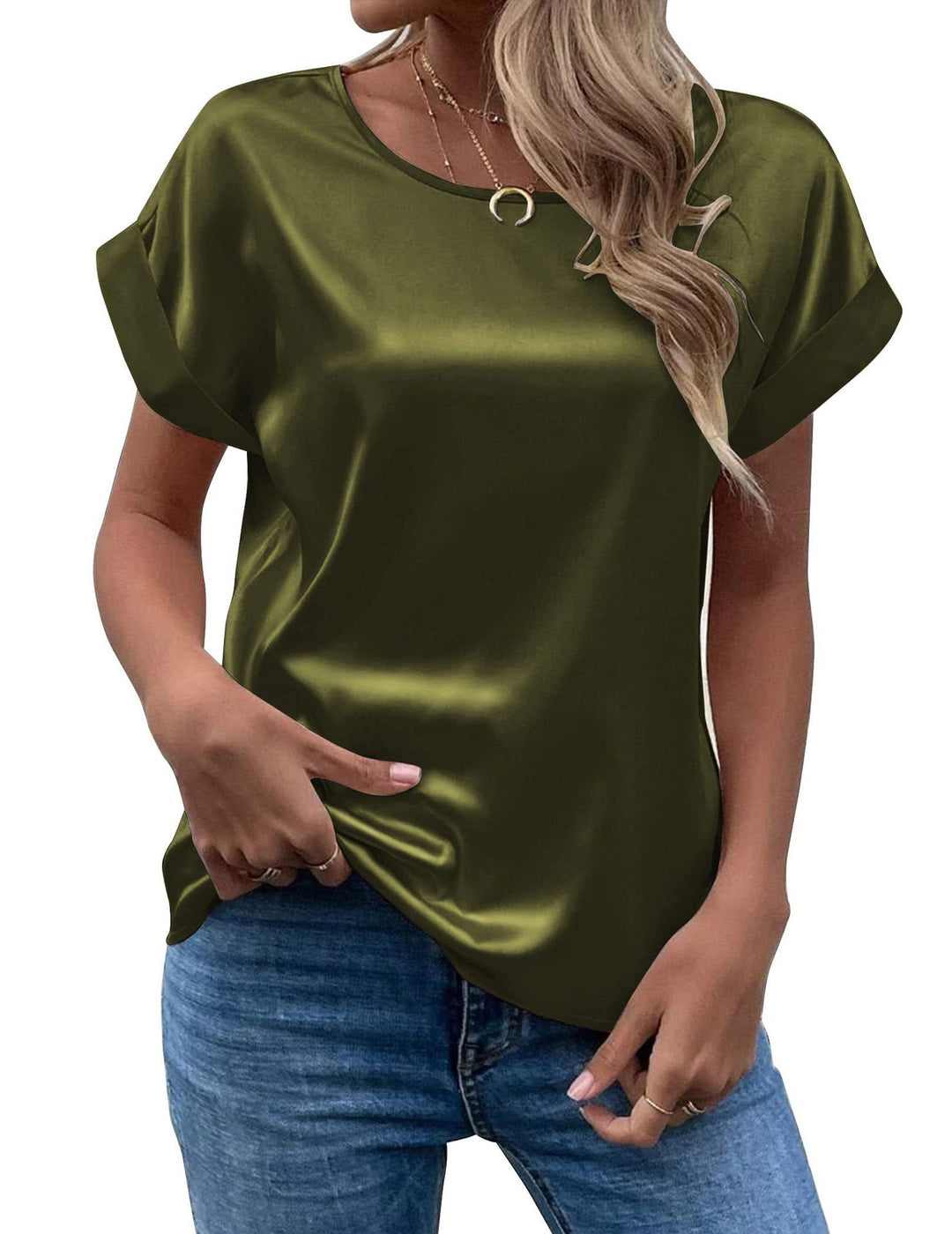 Levoire | T-Shirt En Avec Manches Retroussées Pour Femmes