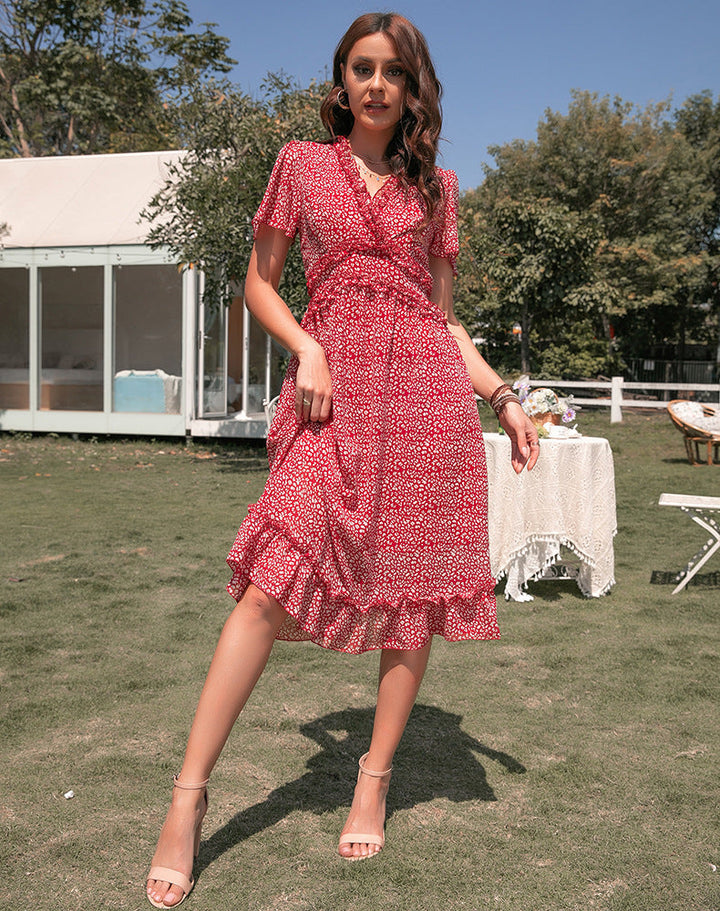 Levoire | Élégante Robe Vintage Pour Femme Rouge foncé