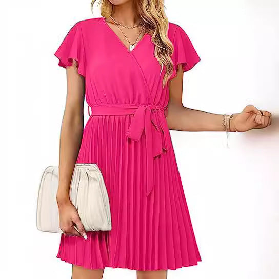 Robe portefeuille pour femmes avec détails plissés Levoire