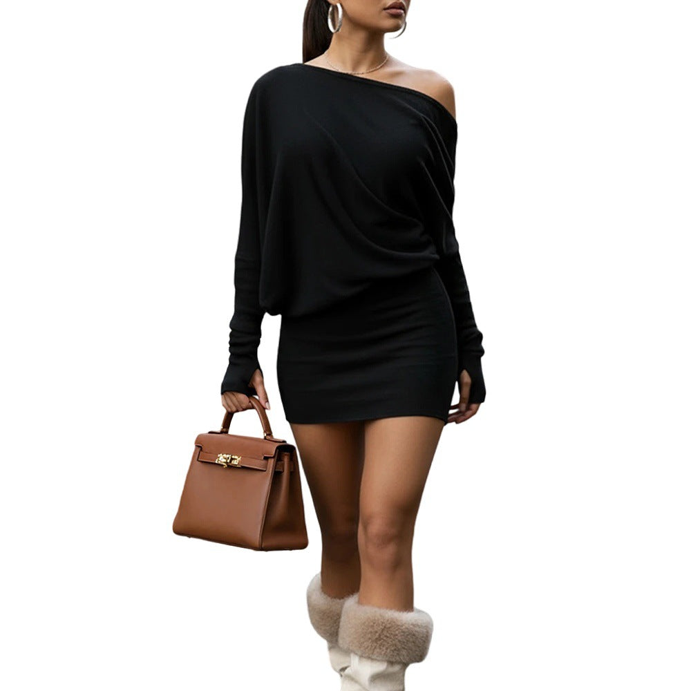 Robe mini décontractée à une épaule pour femmes avec coupe fluide Levoire
