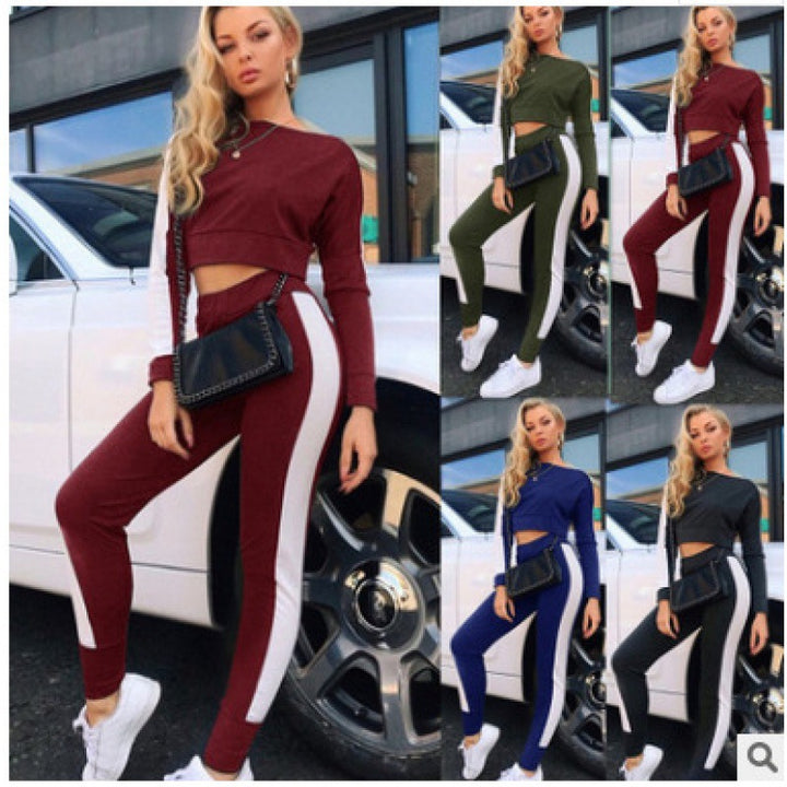 Ensemble de loisirs sporty pour femmes avec crop top et pantalons ajustés Levoire