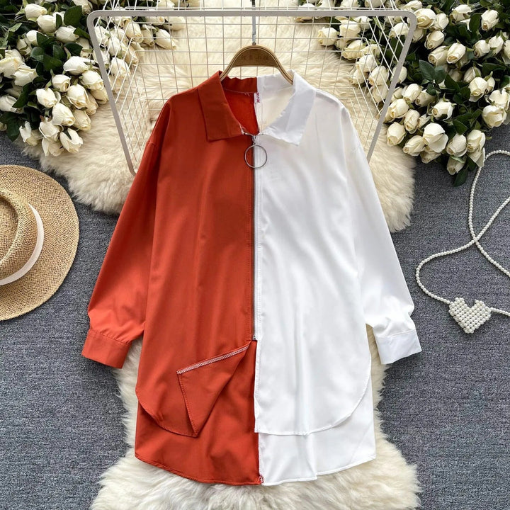 Levoire | Chemise dans des couleurs assorties avec une longueur mi-longue Rot Taille libre