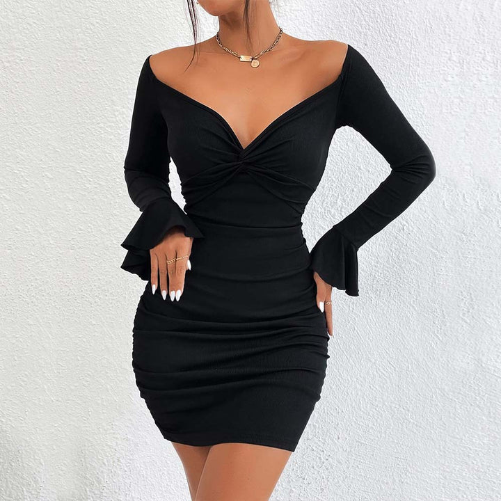 Robe mini femme avec décolleté en V profond et jupe étroite Levoire