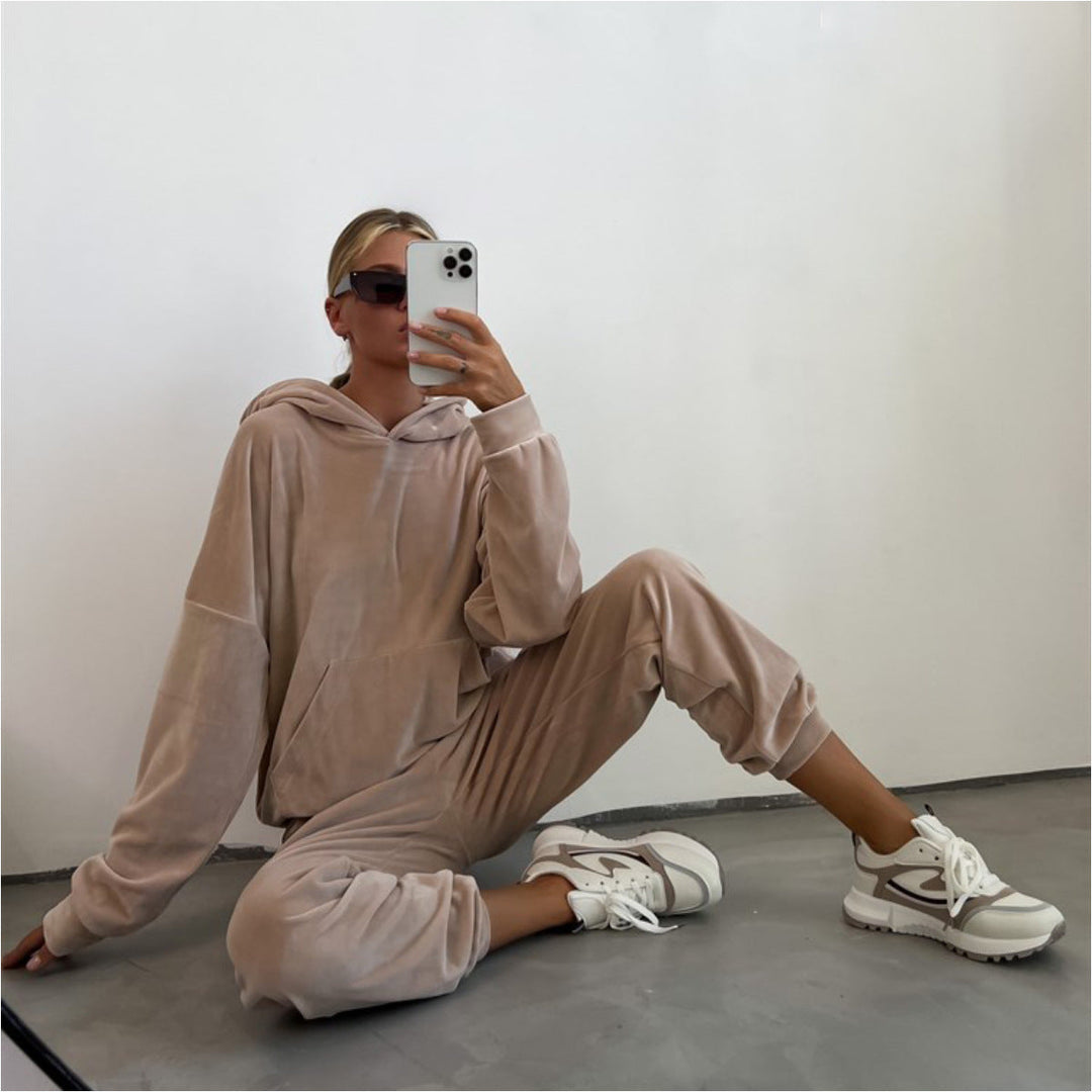 Levoire | Ensemble de sport élégant en molleton Abricot