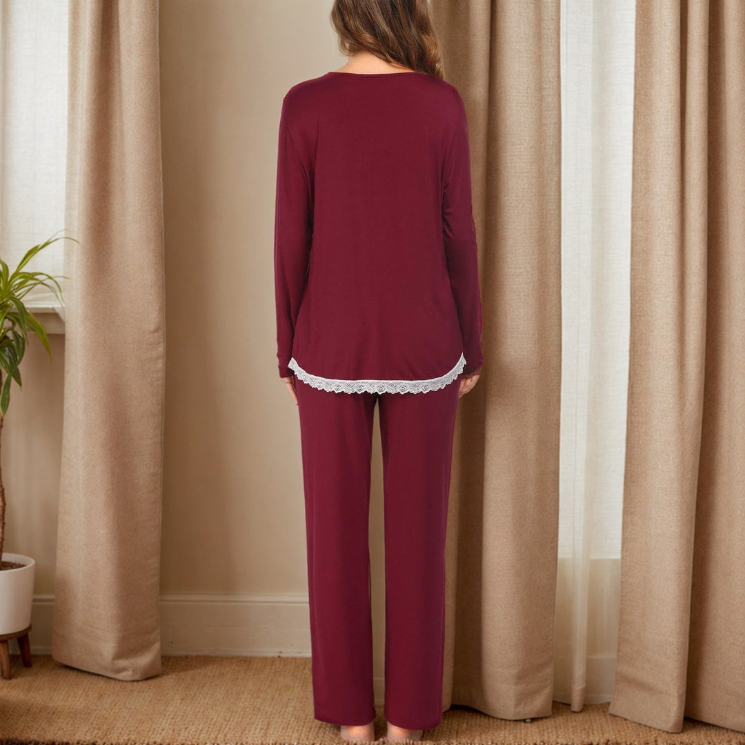 Levoire | dentelle-nuisette Manches longues Pantalons longs Ensemble maison