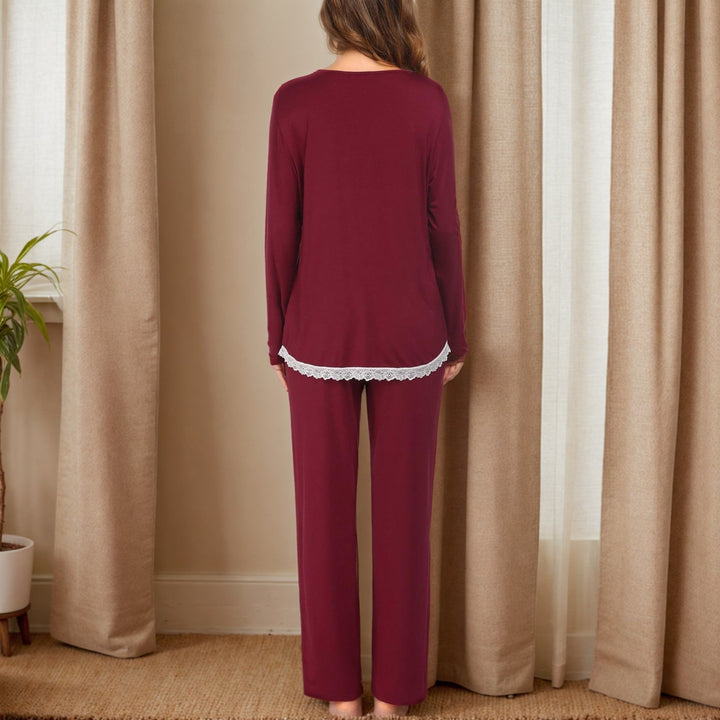Levoire | dentelle-nuisette Manches longues Pantalons longs Ensemble maison