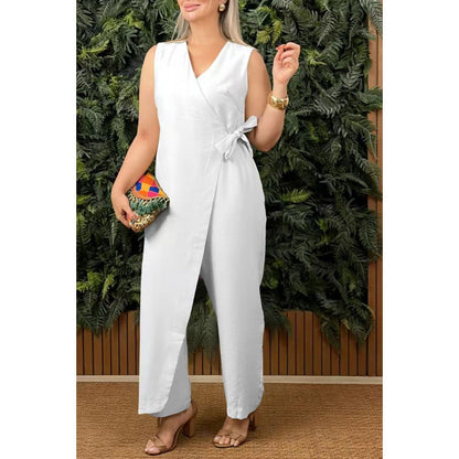 Levoire | Robe à bretelles Unicolore Décolleté en V Robe à bretelles Blanc