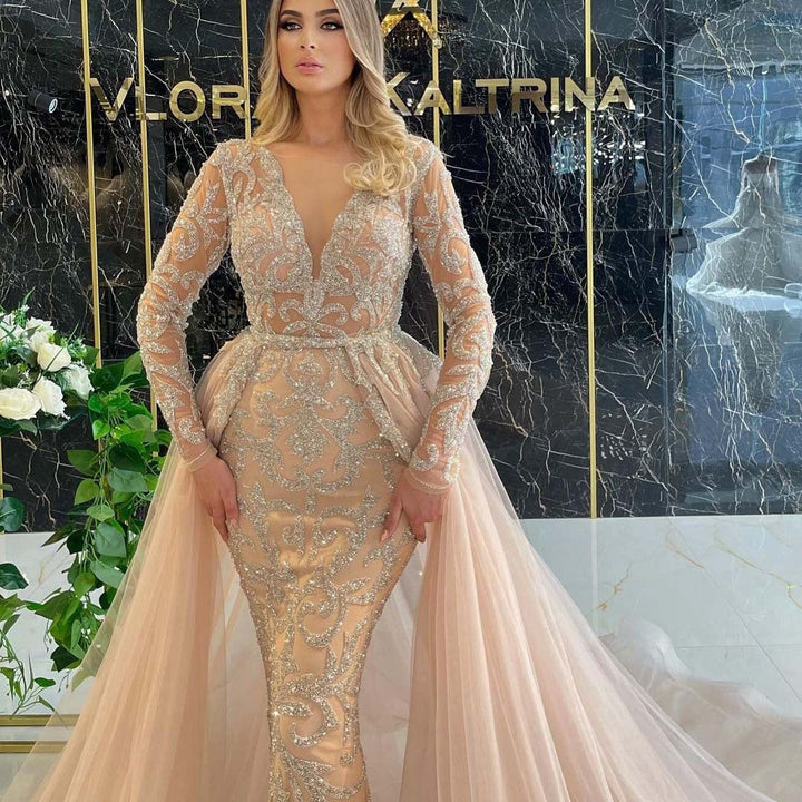 Levoire | Robe Tulle Dorée Brillante Décorée