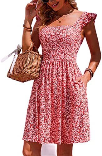 Robe d'été pour femmes avec des manches froncées et une fente Levoire