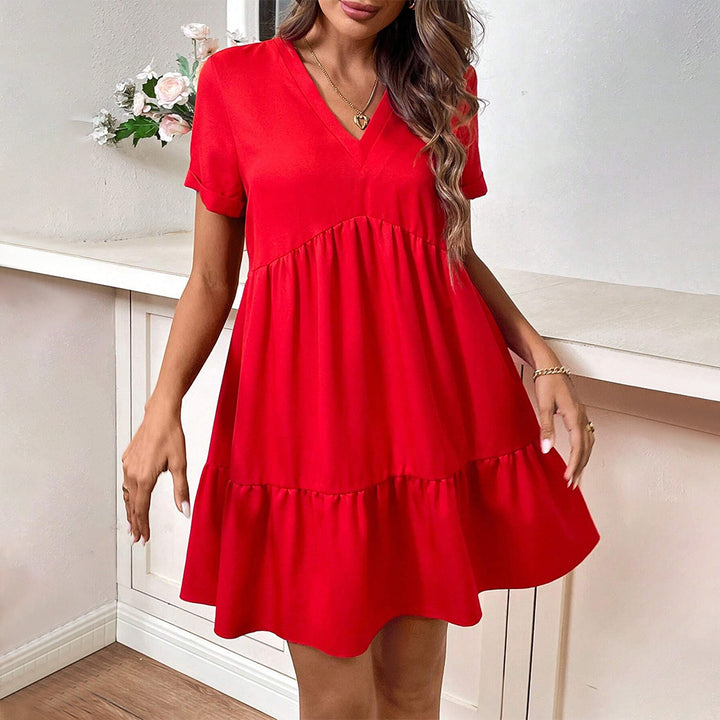 Robe décontractée pour femme avec décolleté en V et jupe évasée Levoire