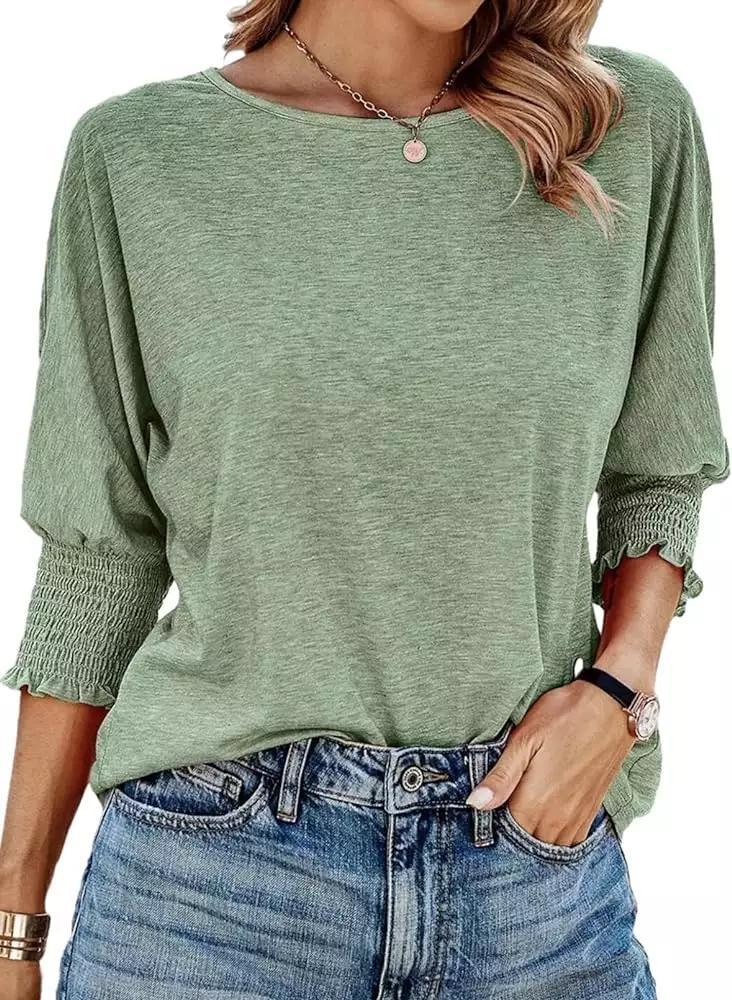 Chemise décontractée pour femmes avec manches ballons et détails volantés Levoire