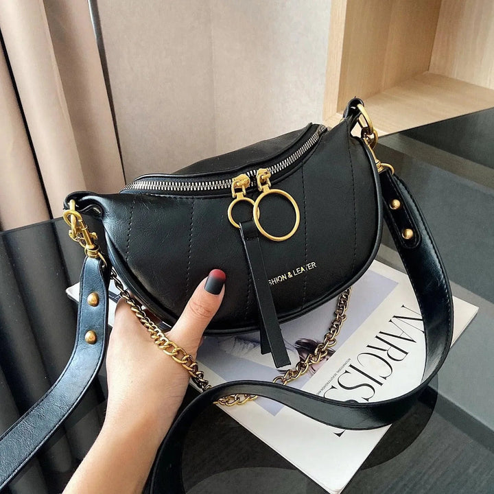 Levoire | Retro sac à bandoulière léger pour femmes adapté à la mode Noir