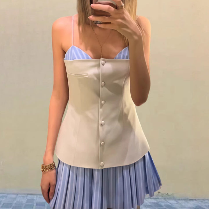 Robe courte fluide pour femme avec détails en volants Levoire